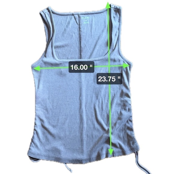 NWT Anthropologie X Pilcro | Ruched Square-Neck Tank Top Sleeveless Medium Boho - Picture 12 of 12